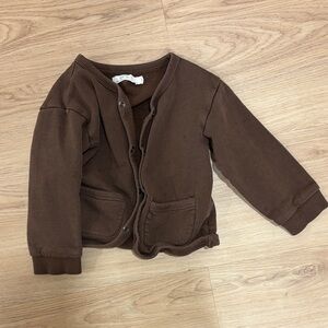 Kendi organic cotton Brown Button-Up Cardigan